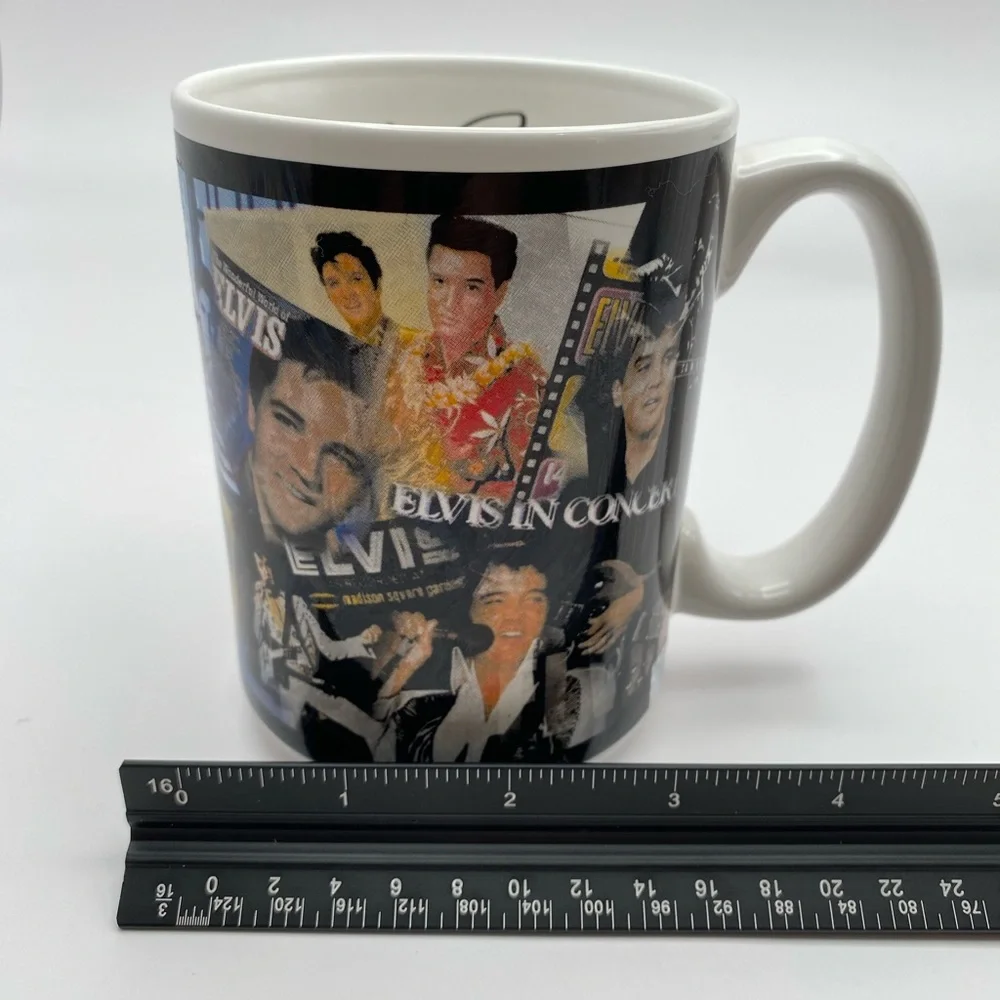 Vintage 2001 Elvis Presley Montage Coffee Mug M Ware China Signature Inside
